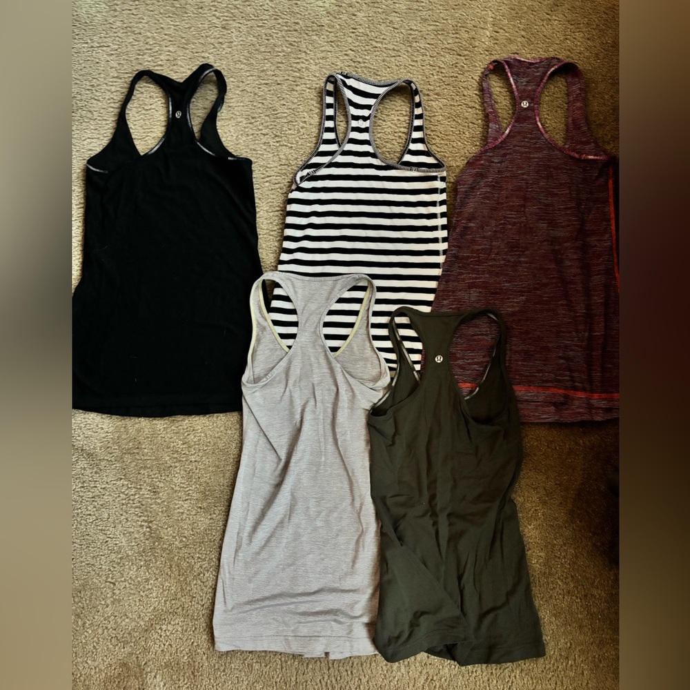 Lululemon set of 5 racer back tanks